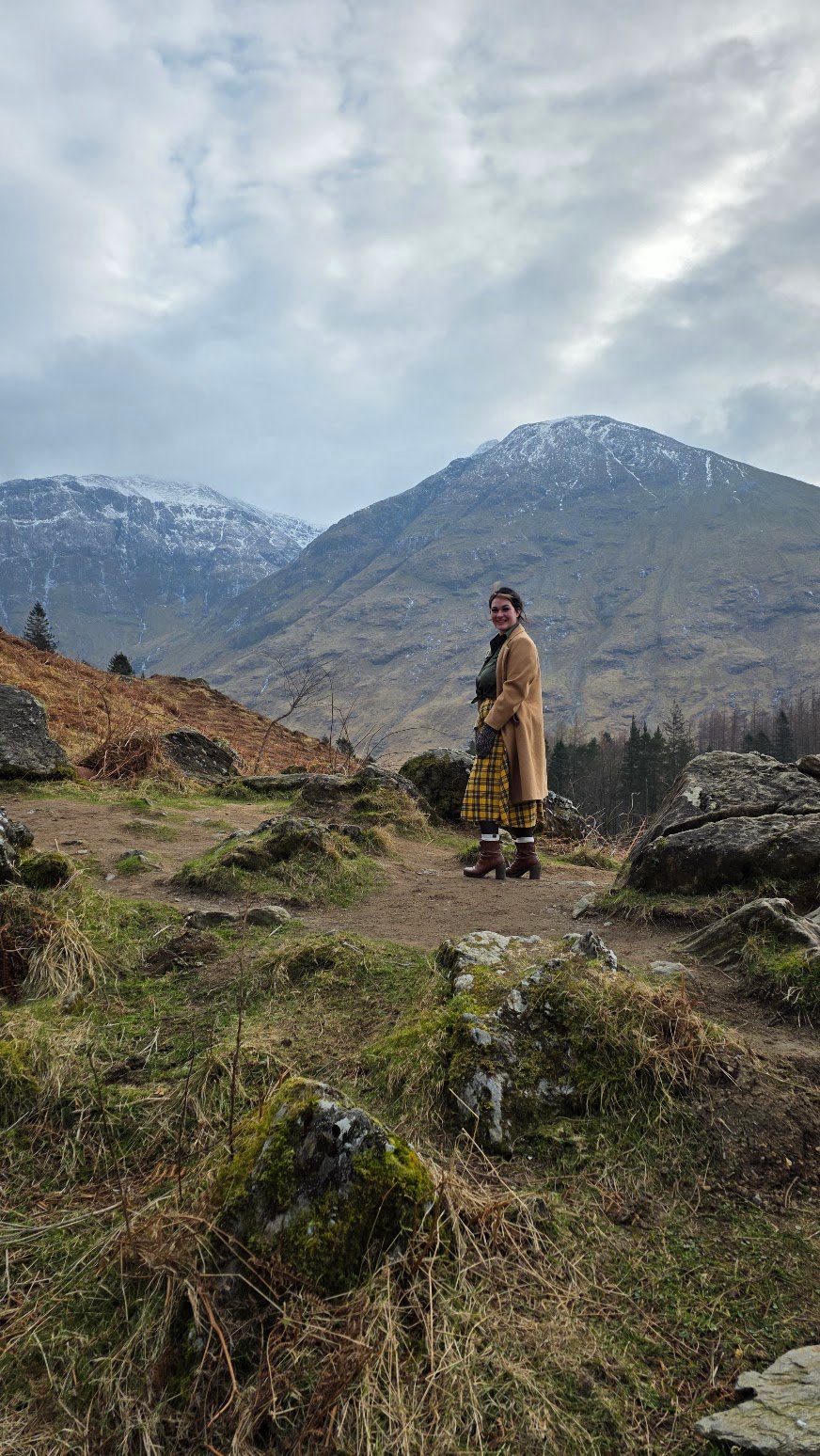 Exploring the scenic spot where Hagrid’s Hut once stood in Scotland, a magical wizarding moment of adventure travel for couples.
