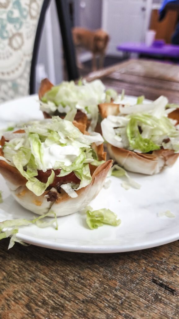 mini taco cups easy dinner idea