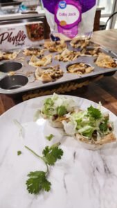 Taco Cups with Ingredients