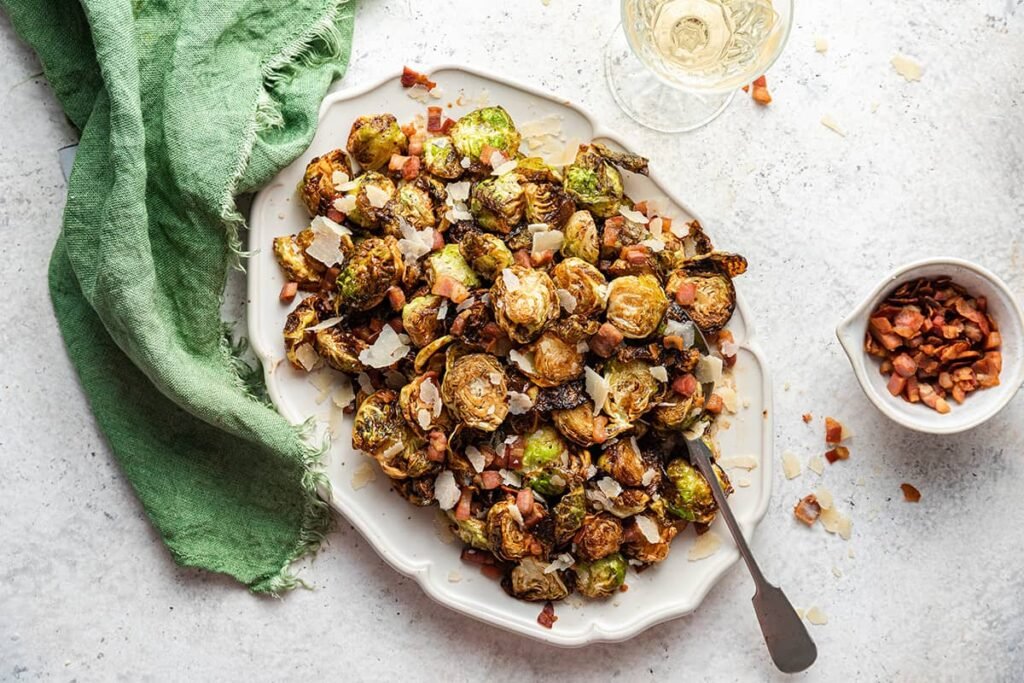 Brussel Sprouts with Parmesan and Pancetta. Photo Credit: The Savory Cipolla