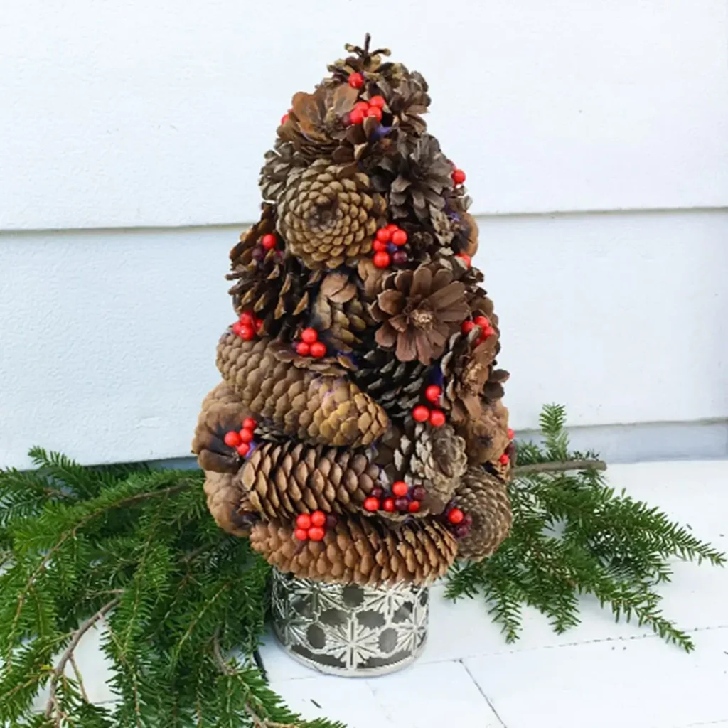 DIY Pine Cone Christmas Tree. Photo Credit: Craftidly