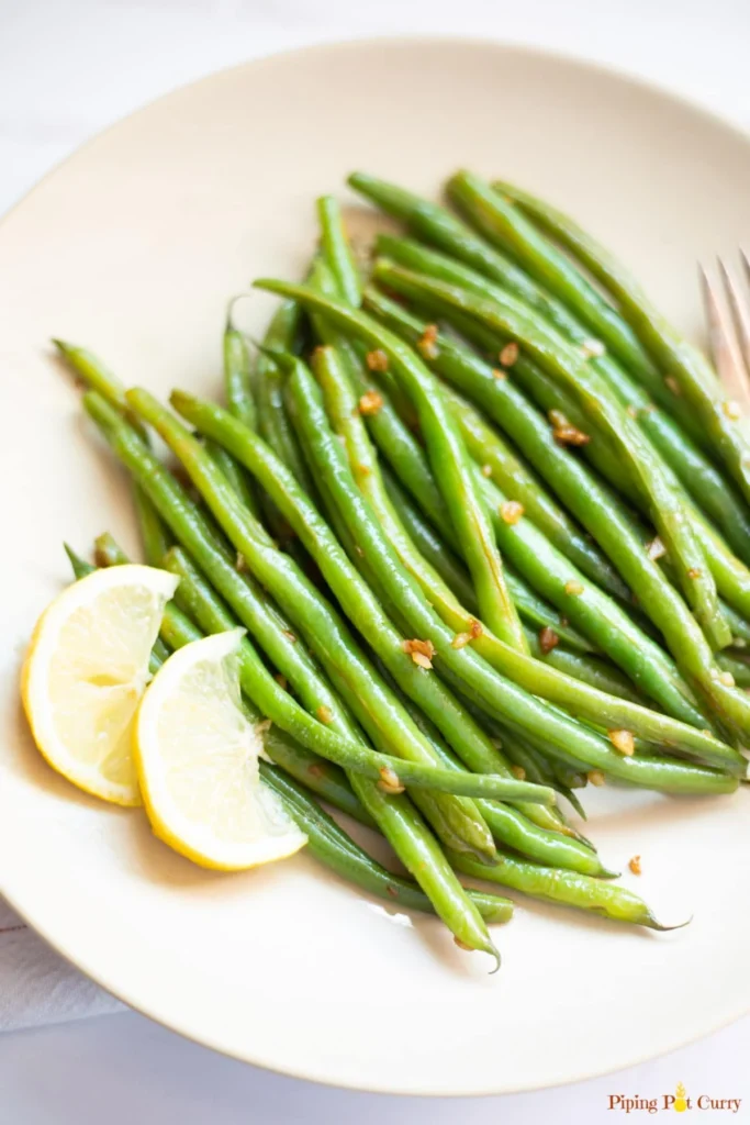 Instant Pot Green Beans with Garlic & Lemon. Photo Credit: Piping Pot Curry