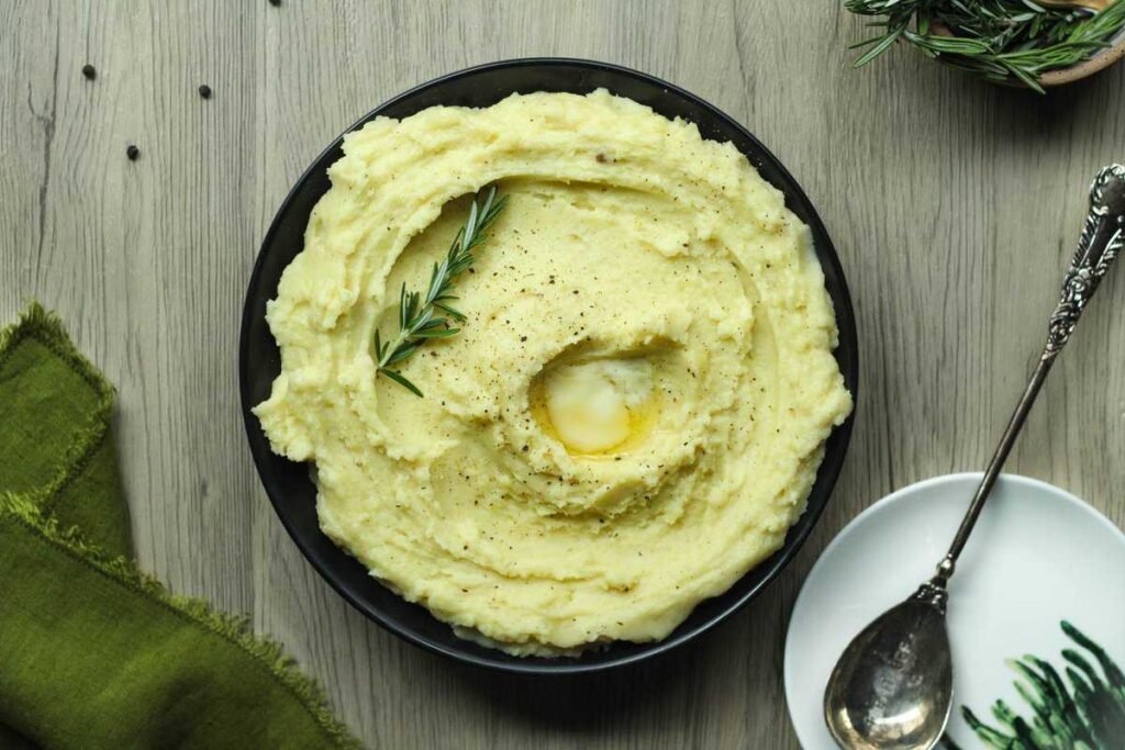 Rosemary Garlic Mashed Potatoes. Photo Credit: Heavenly Spiced