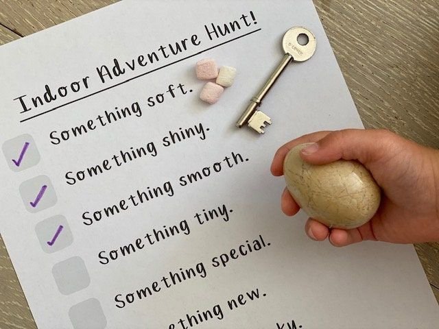 stay-at-home activities, family bonding, indoor scavenger hunt