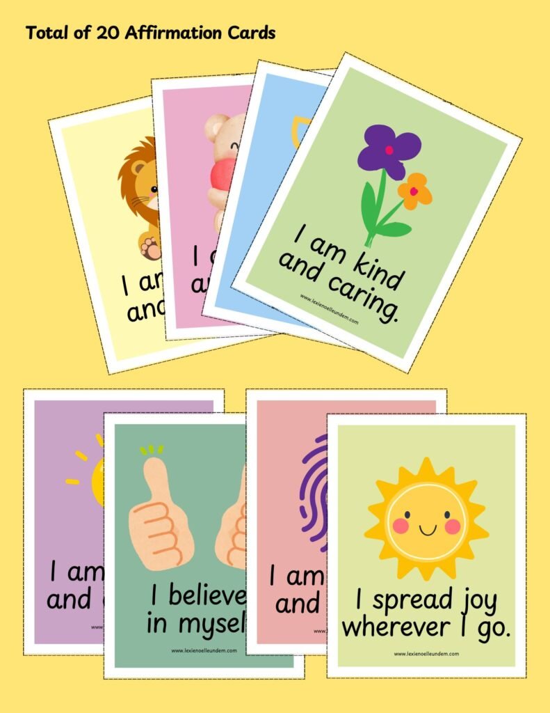 Positive affirmation Cards to print for kids