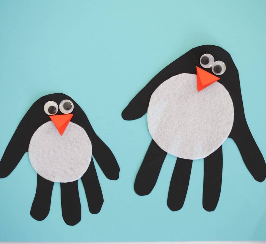 Penguin Handprint Art Winter Art Crafty Projects for Kids