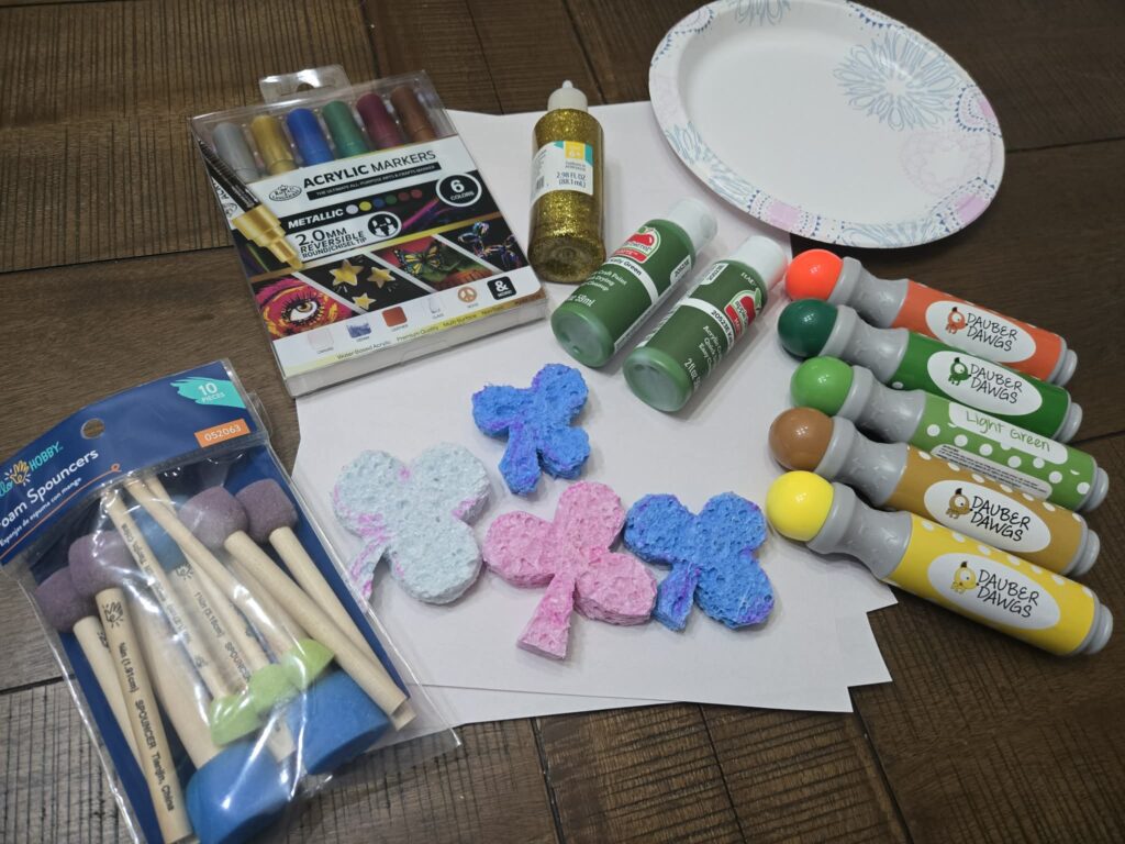 St. Patrick's Day sponge craft supplies