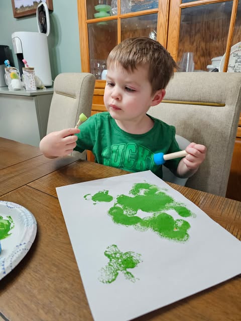 painting with sponges