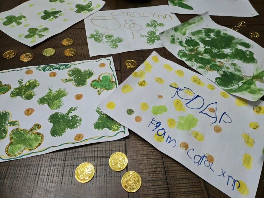 St. Patrick's easy shamrock sponge craft