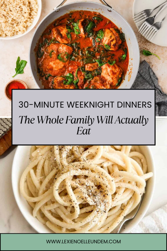 Weeknight Dinner Ideas That Take 30 Minutes or Less Pinterest Pin