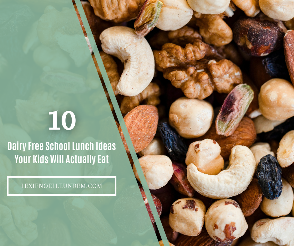 Dairy Free School Lunch Ideas Your Kids Will Actually Eat Blog Featured Image showcasing the Trail mix Idea