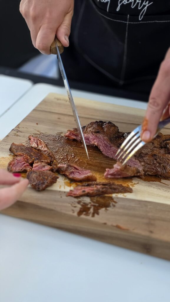 Learning how to Properly Cut the Steak