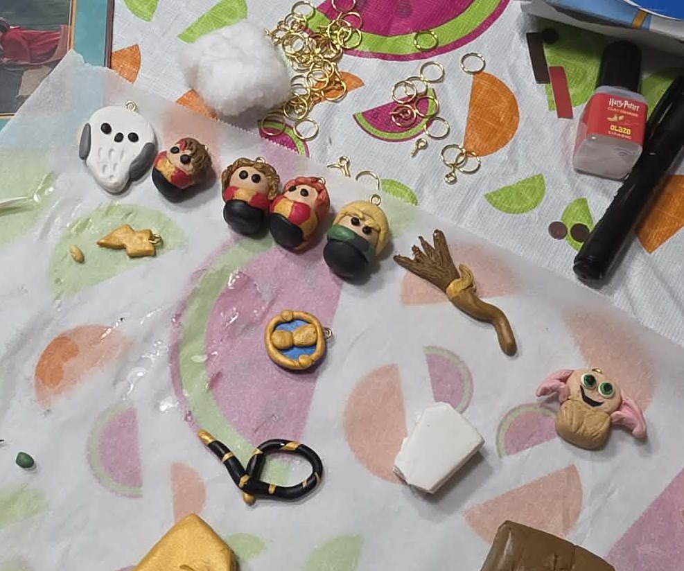 Harry Potter clay figurines progress picture