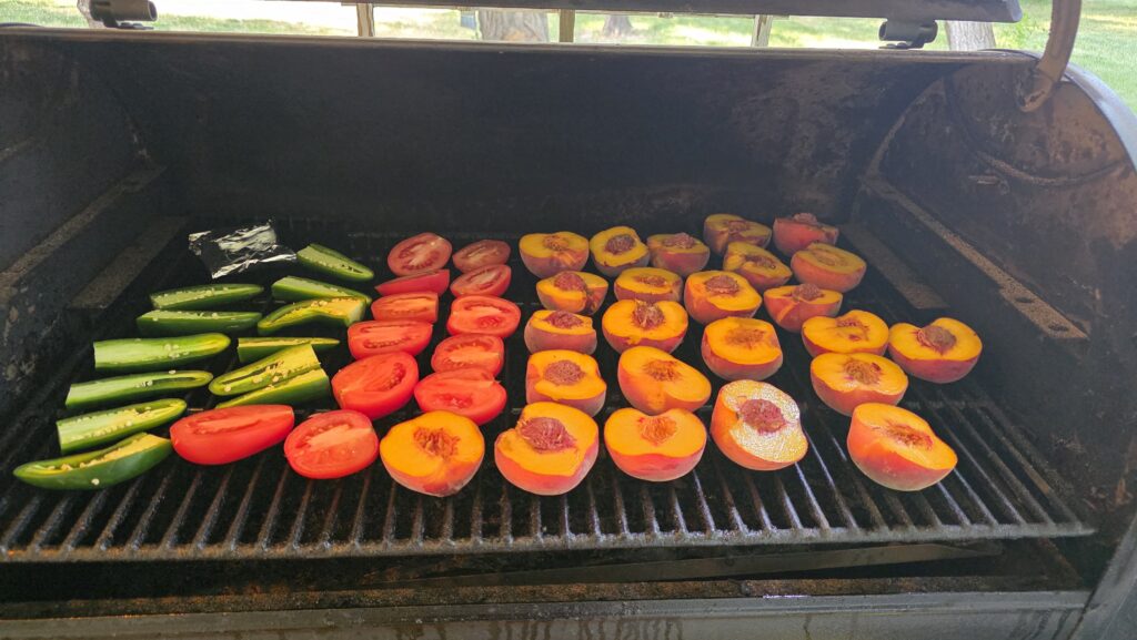 smoking the ingredients on the Traeger