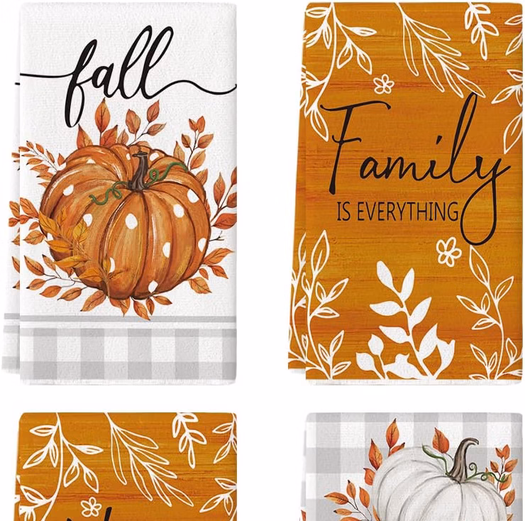 fall themed kitchen towels